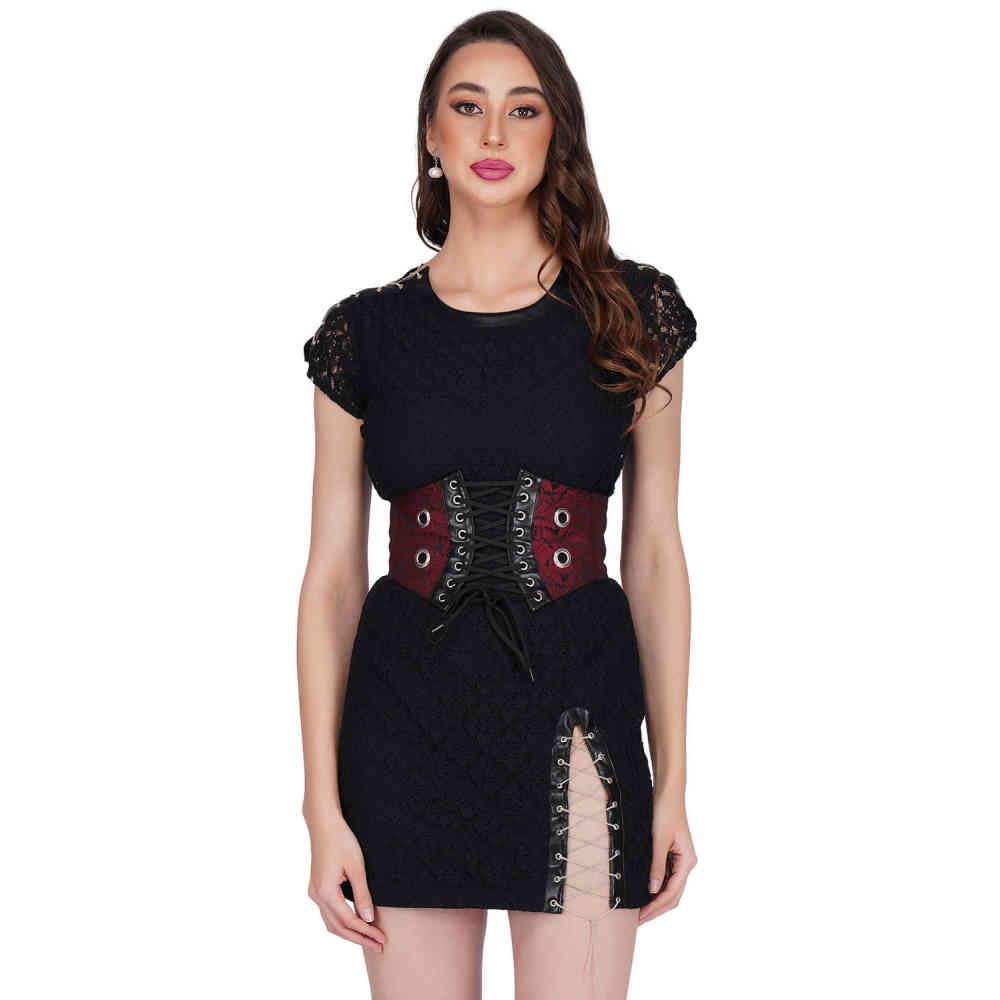 Attitude Corsets - Lisanna Ceinture Corset - Bordeaux rouge Product image